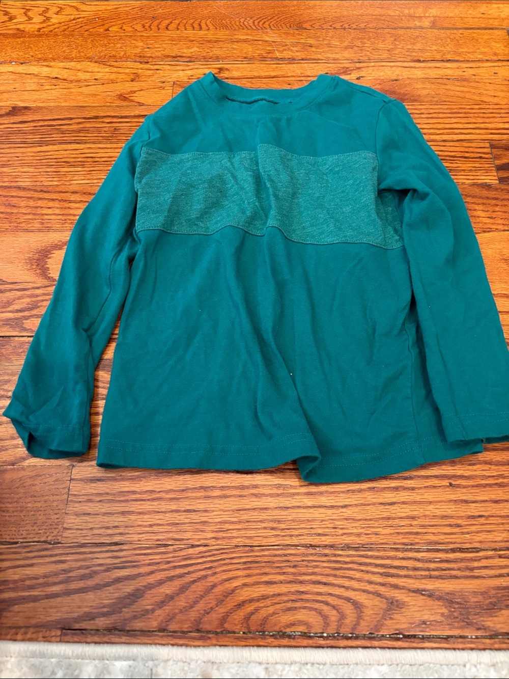 Kids' Long-Sleeve Geeen Colorblock Top
